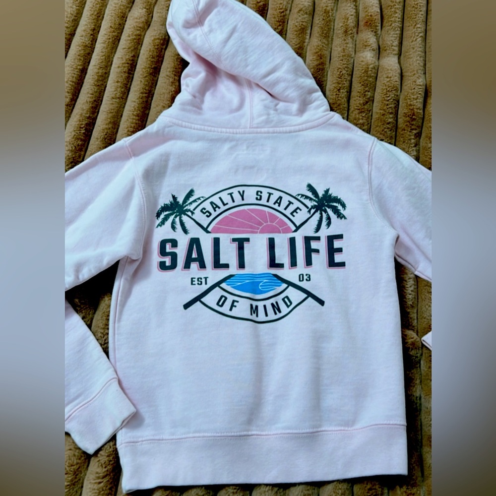 Girls light pink Salt Life sweatshirt